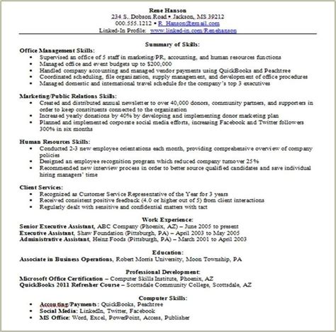 examples  good skills based resume resume  gallery