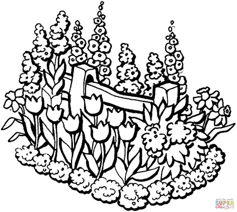 beautiful garden  summer coloring page  printable coloring pages
