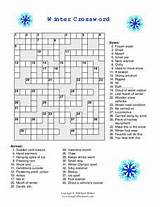 Winter Crossword Worksheet sketch template