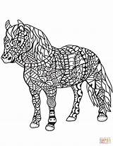 Coloring Horse Pages Zentangle sketch template