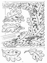 Oak Leaf Patterns Pattern Printable Leather Tooling Carving Diy Crafts Drawing Template Leaves Sheridan Stamps Jewelry Wood Carved Pages Craft sketch template
