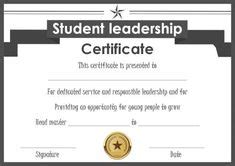 student leadership certificate   student leadership