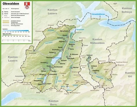 canton  obwalden map  cities  towns