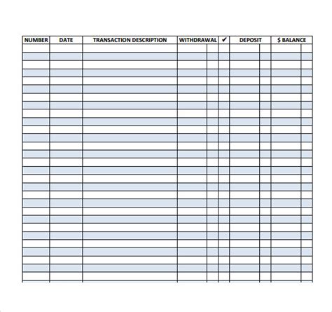 printable check register sheets