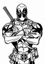 Marvel Coloring Pages Captain Deadpool Printable Color Print Getcolorings sketch template