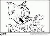 Jerry Tom Cartoon Easy Coloring Library Kids sketch template