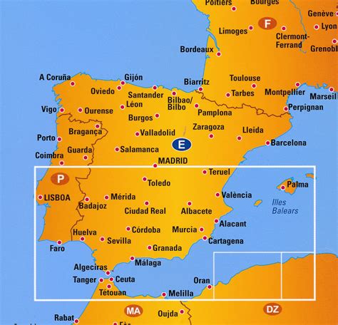 kaart van zuid spanje duitsland kaart