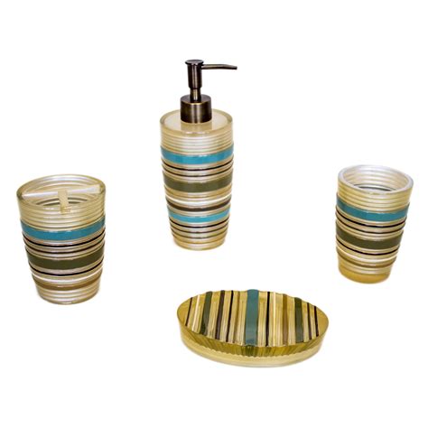sherry kline elegy striped bath accessory  piece set walmartcom