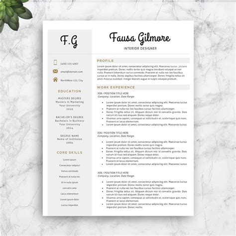 sale professional resume template creative resume template etsy