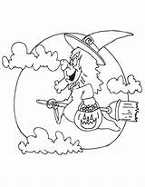 Coloring Witch Halloween Pages Broom Hat Tombstone Kids Flying Gif Moon Printable Popular Witches Sheets Rip Cat Choose Board Coloringhome sketch template