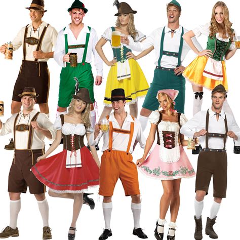 mens german bavarian oktoberfest ladies beer maid fancy dress costume
