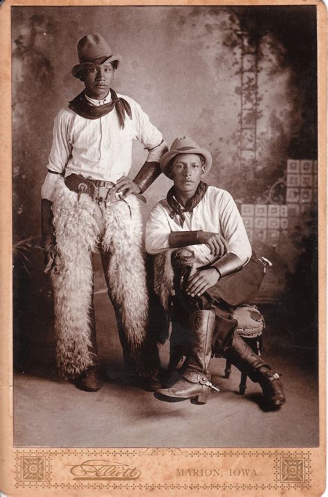 native american  possibly african american cowboys  cabinet