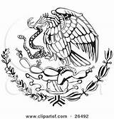 Mexican Eagle Arms Coat Cactus Snake Clipart Eating Flag Coloring Pages Perched Showing Drawing Illustration Printable Rey David Logo Aztec sketch template