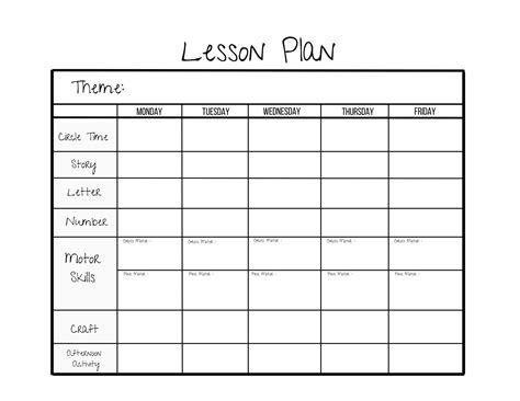 simple weekly lesson plan template preschoolprek etsy preschool lesson plan template
