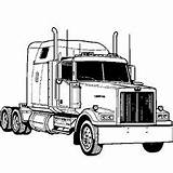 Coloring Trucks Truck Big Pages Rig Yescoloring sketch template