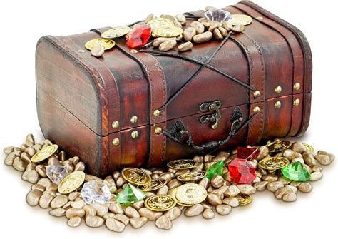 collectible  banks collectibles antique treasure chest  gold coins  pirate gems