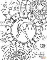Coloring Zodiac Libra Sign Pages Signs Printable Witch Aries Colouring Adult Signo Supercoloring Star Print Stained Glass Cute Choose Board sketch template