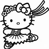 Kitty Coloring Hello Pages Colouring Ballerina Visit Ballzbeatz Decal Sticker Kids sketch template