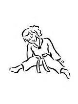 Coloring Judogi Girl Judo Guruma Throwing Kata sketch template