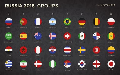 russia 2018 world cup groups vector download