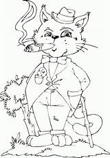 Coloring Smoking Cat Fat Cigar Pages Choose Board Colouring Kids 95kb sketch template