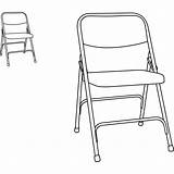 Chair Folding Drawing Steel Line Getdrawings sketch template