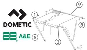 dometic sunchaser awning parts list