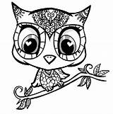 Owl Coloring Pages Owls Adult Kids Cute Adults Printable Print Skull Cartoon Mandala Colouring Sugar Girl Abstract Babies Difficult Clipart sketch template