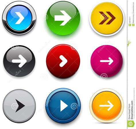 round color arrow icons stock vector illustration of