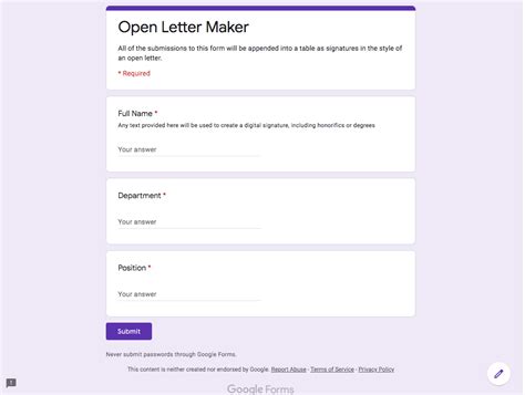 open letter maker  google forms docs  apps script jeff