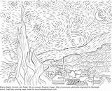 Van Pages Gogh Coloring Vincent Getcolorings Getdrawings Colorings sketch template
