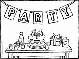 Party Birthday Coloring Pages Color Getcolorings sketch template