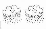 Clouds Coloring Pages Raindrop Blink Printable Color Kids sketch template