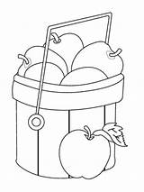 Basket Coloring Apple Pages sketch template