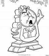Coloring Pages Beast Beauty Disney Kids Belle Cogsworth Printable Clock Para Sheets Color Drawing Character Colorear La Et Bete Books sketch template