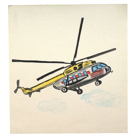 items similar  vintage watercolours painting helicopter soviet art