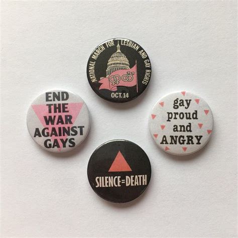 4 Lgbt Gay Lesbian Rights Protest Pins Vintage Remake Pink Etsy Canada