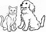 Coloring Cat Dog Pages Kids Animals Dogs Printable Color Sheets Realistic Cats Colouring Print Drawing Puppy Kitty Breed Happy Benefit sketch template