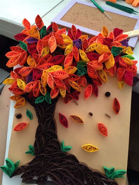 autumn tree paper quilling gorgeous quill pinterest autumn trees