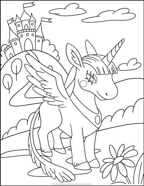 unicorn coloring pages vol digital page  flip