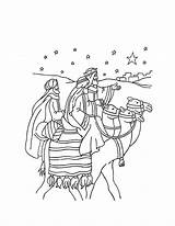 Wise Men Coloring Three Journey Pages Christmas Hellokids Reyes Magos Sketch Los Kings Drei Drawing Para Color Colorear Dibujos Gifts sketch template