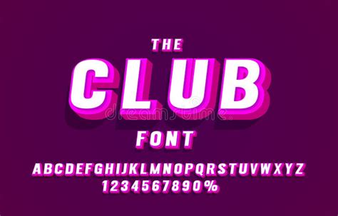 club font set collection letters  numbers symbol vector stock