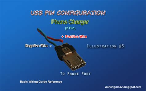 usb cable wiring guide reference  generic phone charger