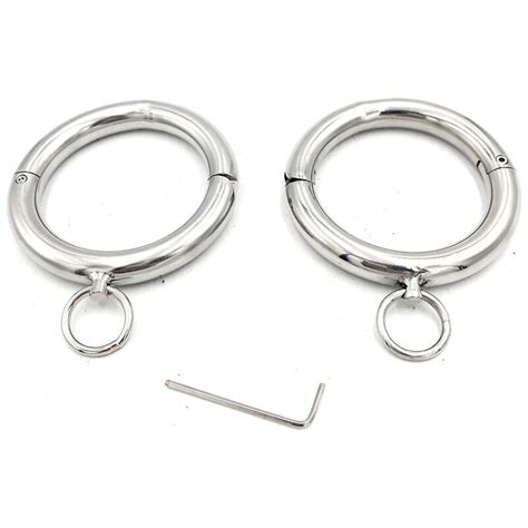 Stainless Steel Round Ring Ankle Cuffs Sex Games For Adults Bdsm