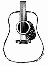 Guitar Drawing Acoustic Simple Clipart Line Draw Outline Clip Vintage Print Fine Dreadnought Drawings Clipartbest Music Electric Pencil Use Pen sketch template