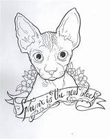 Cat Sphynx Tattoo Gato Draw Dibujos Desde Guardado Catsincare Designs Para Body sketch template