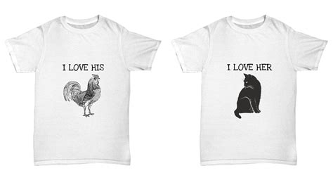 i love his cock her pussy t shirts set of 2 funny couple t