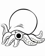 Octopus Coloring Cute Ocean Kids Book Coloringpagebook Advertisement Giant sketch template