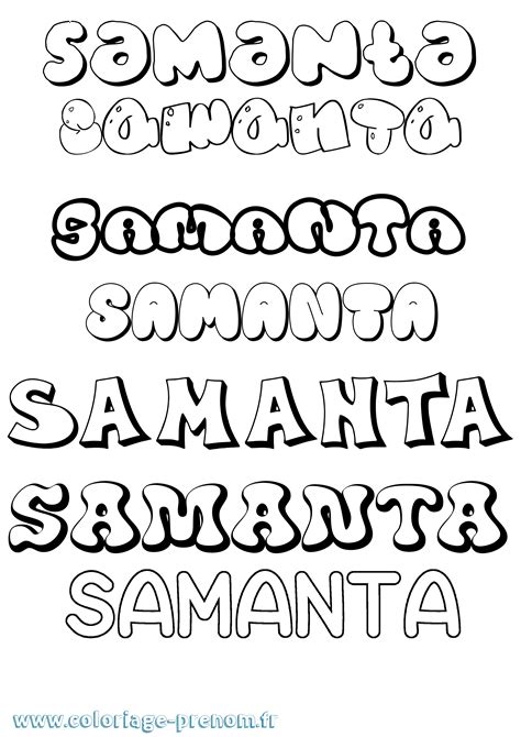 coloriage du prenom samanta  imprimer ou telecharger facilement