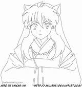 Coloring Inuyasha Pages Kids Printable sketch template